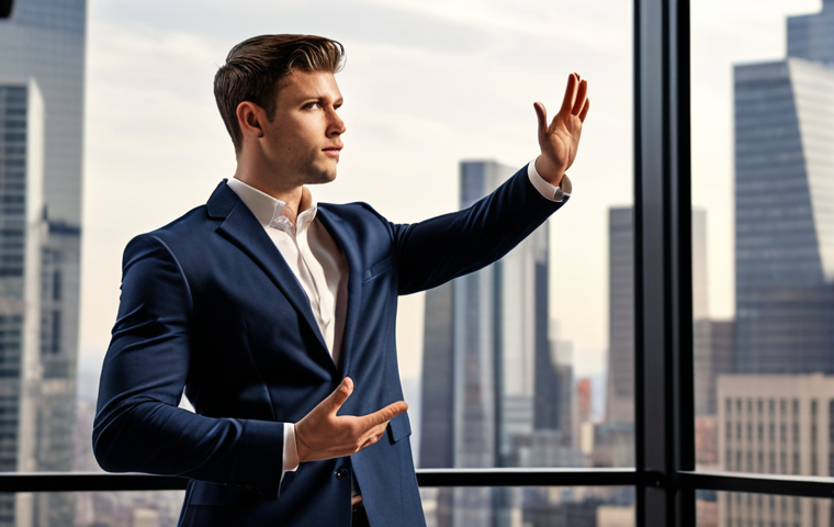 **Image Prompt:** A confident young professional in a sharp business suit, standing in front of a blurred cityscape, delivering a presentation with a dynamic gesture, emphasizing "storytelling" and personal branding. The overall tone should be empowering and aspirational, like a TED Talk speaker ready to inspire.