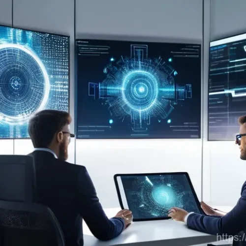 Home 17 컨설팅 업계의 글로벌 트렌드 - **AI-Powered Consulting Innovation:** A diverse team of three professional consultants, dressed in m...