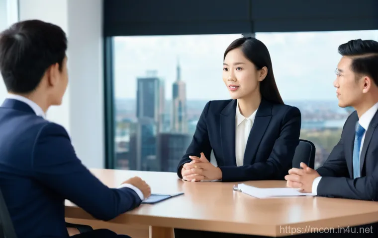 경영컨설턴트의 면접 준비법 - **Image Prompt 1: Authentic Storytelling in a Consulting Interview**
A highly detailed, realisti...